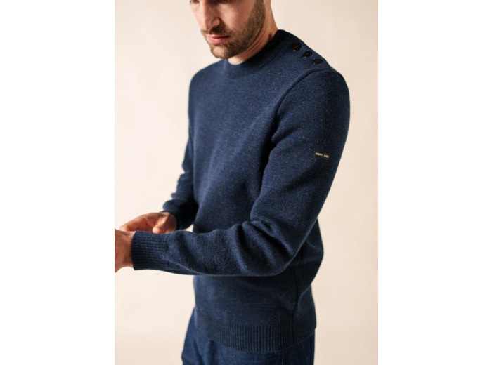 Pull marin uni Cancale 100% laine SAINT JAMES