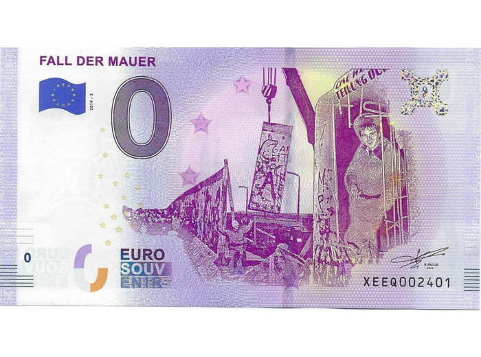 ALLEMAGNE 2019-3 FALL DER MAUER BILLET SOUVENIR 0 EURO TOURISTIQUE  NEUF