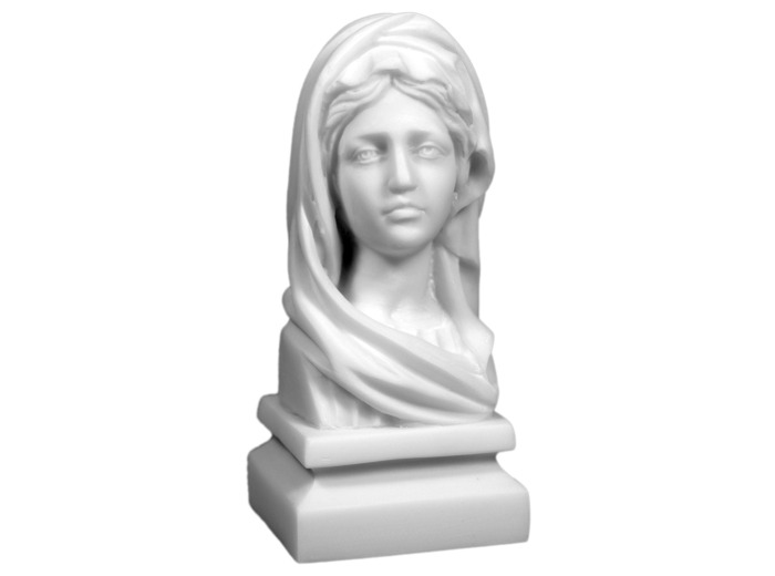Vierge BUSTE - Statue en albâtre 13cm -Blanc