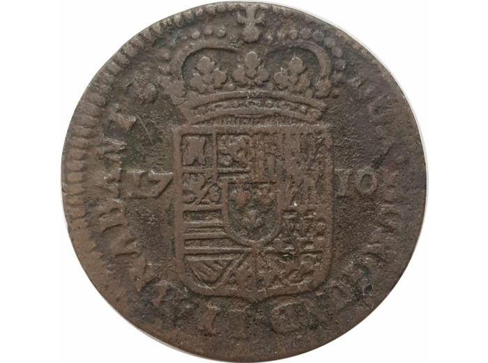 PAYS BAS ESPAGNOLES 1 LIARD 1710 TB+(W 37)