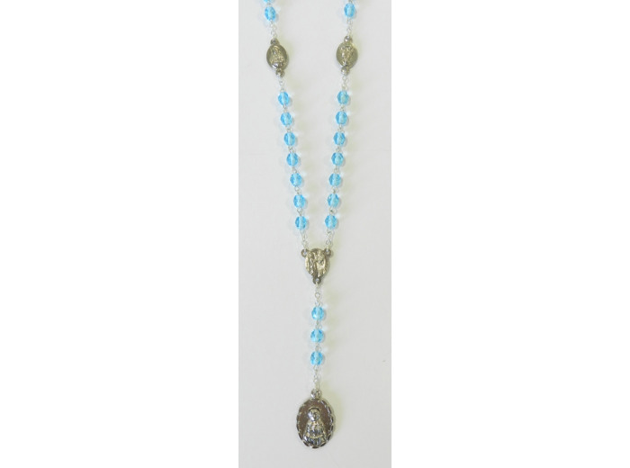 Chapelet argenté en verre ND DES 7 DOULEURS - BLEU