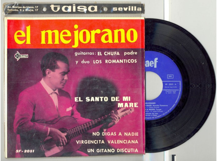 45 Tours EL MEJORANO "EL SANTO DE MI MARE" / "VIRGENCITA VALENCIANA"