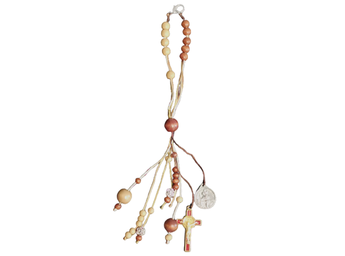 Pendentif Rétroviseur avec médaille St Christophe