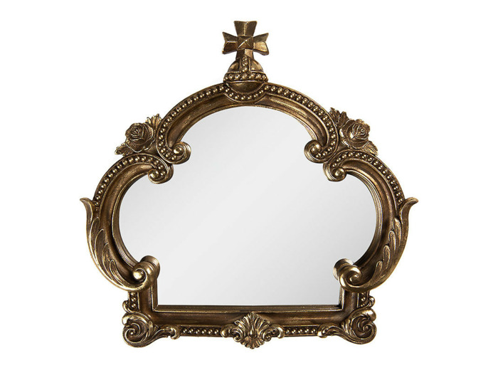 Miroir à poser baroque résine doré 30x3x30cm