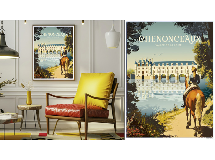 CHENONCEAUX CHEVAL POSTER
