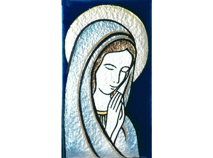Vierge orante bleu 7X4cm - EMAUX DU LIBAN