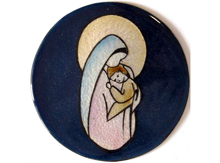Vierge de la bonté sans fleur D7,3cm - EMAUX DU LIBAN