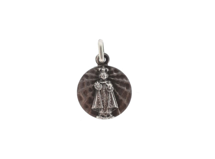 Médaille 17mm en Argent 925 - ENFANT JESUS DE PRAGUE