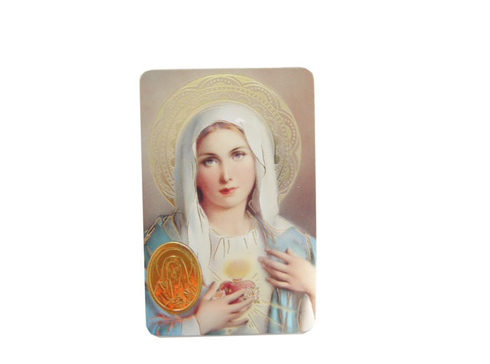 Carte Plastifiée + Poinçon + Prière 55x85cm - COEUR IMMACULÉ DE MARIE