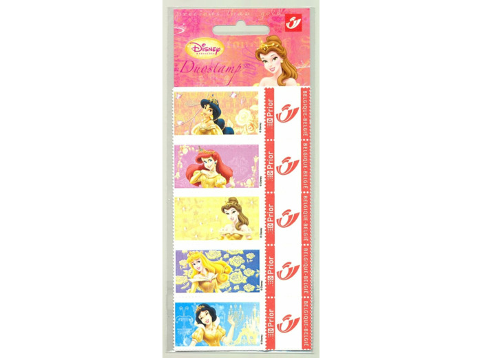 BELGIQUE 5 timbres personnalisés 2004 DISNEY PRINCESSE DUOSTAMP