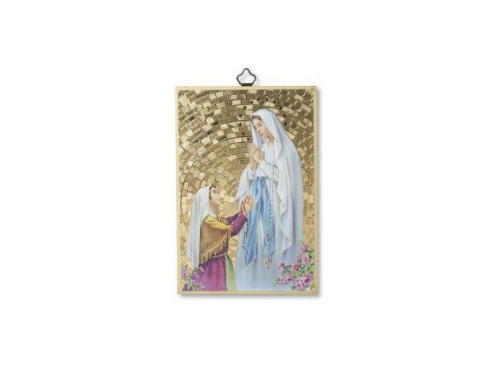 Plaquette Dorée 10x15,5cm - ND DE LOURDES