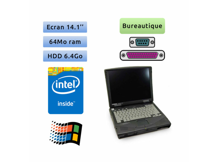 Compaq Armada 1750 - 3.11 - PM 64MB 6.4GB - 14.1 - Port Serie et Parallèle - Ordinateur Portable