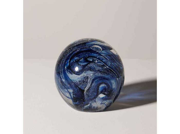 Sulfure fumée bleue verre 8x8x8cm