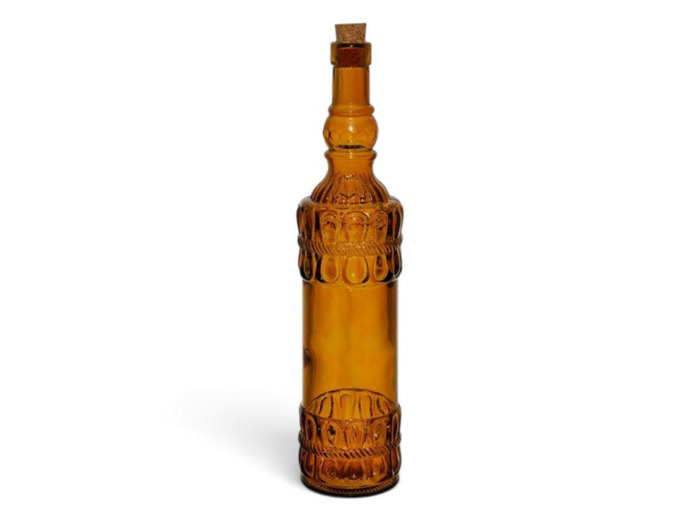 Bouteille carafe verre recyclé Ourea ambré 34x8x8cm