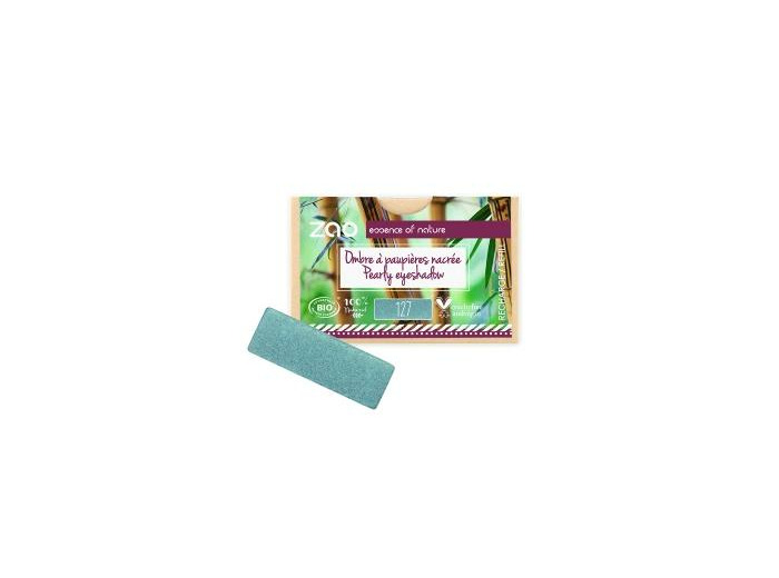 Recharge Ombre à paupières nacrée rectangle 127 Bleu paon- Paon-Zao Make up
