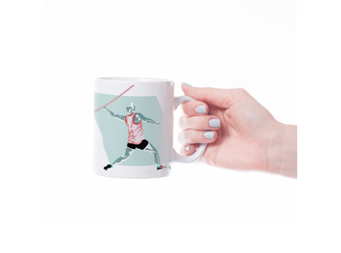 Tasse ou mug athlétisme "Javelot homme" - Personnalisable