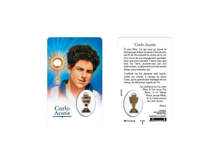 Carte-prière avec insertion CARLO ACUTIS