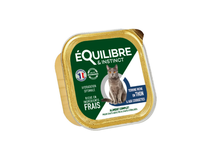 Équilibre & Instinct CHAT Stérilisé, Pâtée riche en thon & aux courgettes - 85g