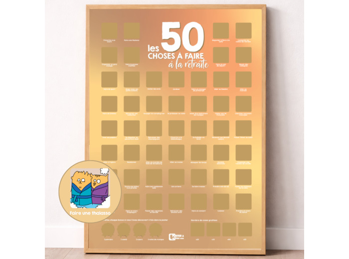 50 choses à faire à la retraite - Poster à gratter
