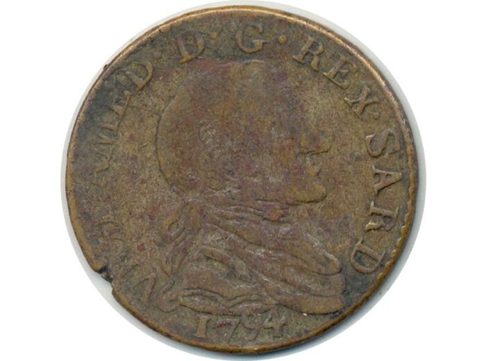 ITALIE 20 SOLDI 1794 SARDAIGNE TB+ (W94)