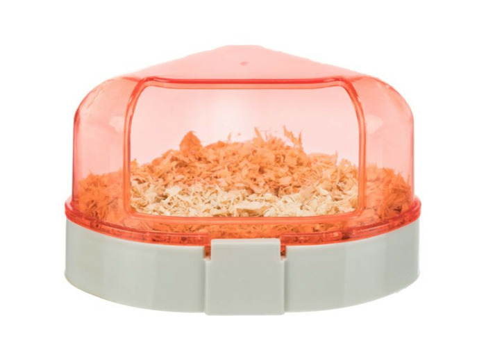 Bac à litière d'angle avec toit pour petits rongeurs - 14 x 8 x 11cm