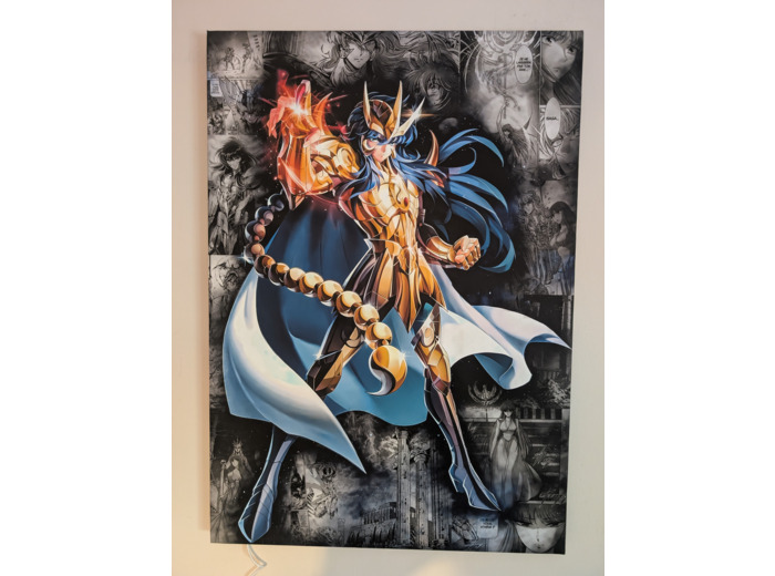 Titre du produit : Tableau Saint Seiya - Milo du Scorpion (Version Classique & LED)