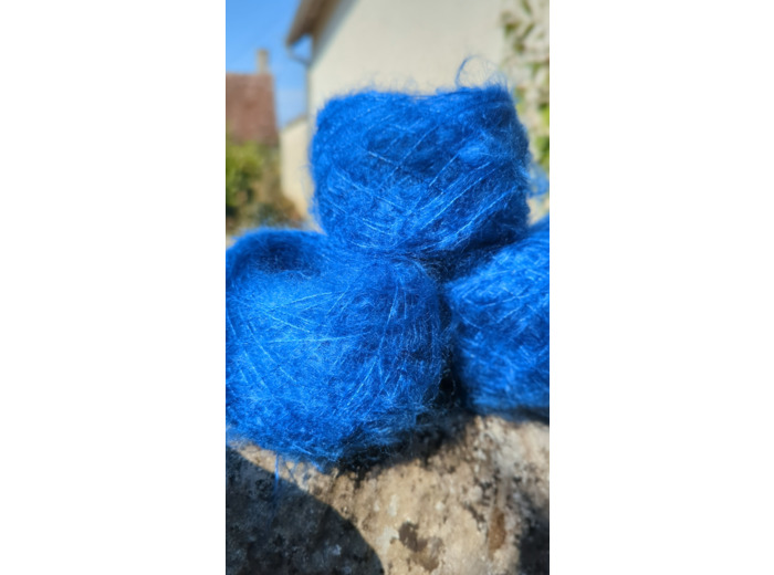 Pelote FLOCON (80% Kid mohair 20% soie) - Bleu royal