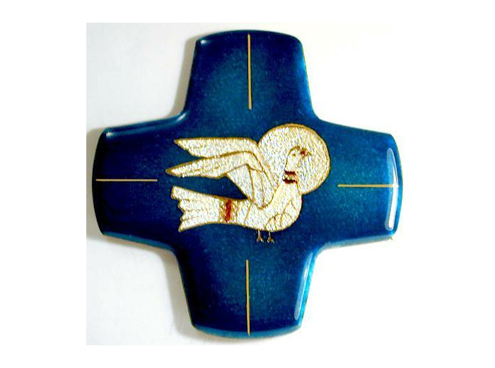 St Esprit de Ravenne 9,7X9,7cm - EMAUX DU LIBAN