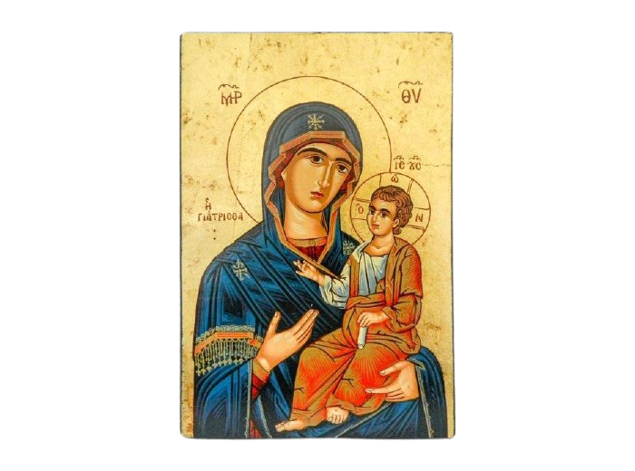 Icône sérigraphiée MDF- 9 x12 cm- VIERGE MEDECIN