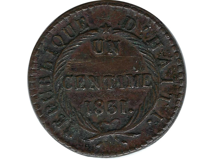 HAITI 1 CENTIME 1831 AN 28 TTB+