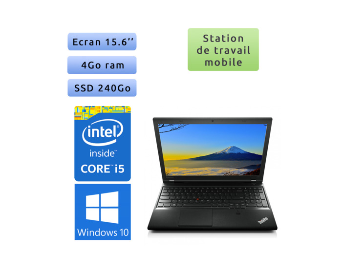 Lenovo ThinkPad L540 - Windows 10 - i5 4Go 240Go SSD - 15.6 - Ordinateur Portable PC