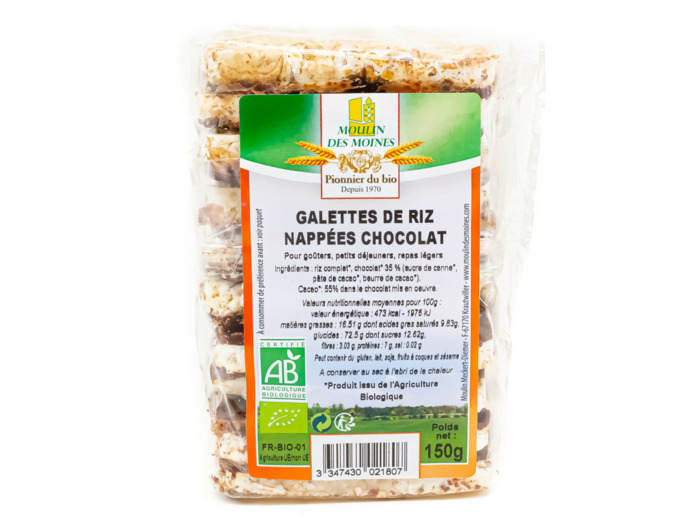 Galettes Riz Nappées chocolat Bio 150g