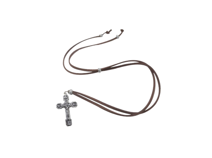 Croix du Pardon 4.3x2.7cm + Cordon simili Cuir réglable