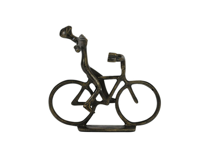 Sculptures cycliste en bronze antique 25x7x24cm