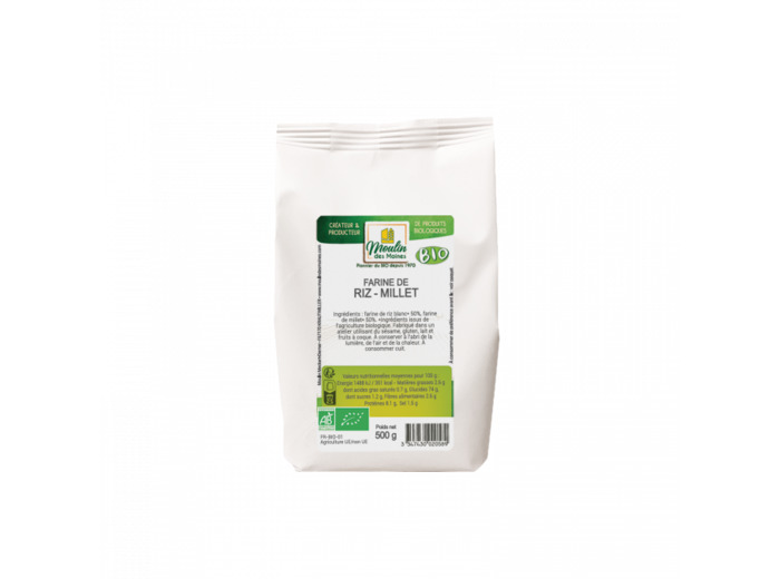 Farine de Riz et Millet Bio-500g-Moulin des Moines