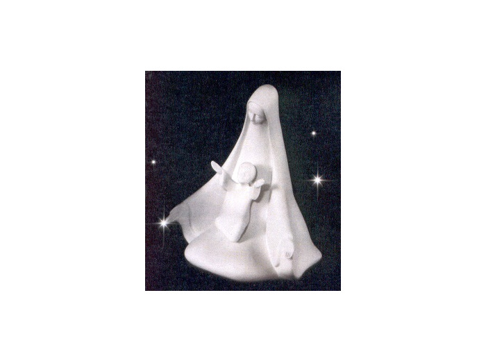 Vierge à l'enfant, agenouillée, mains ouvertes 14 cm porcelaine