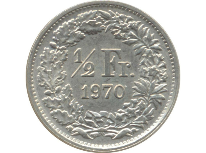 SUISSE 1/2 FRANC 1970 B SUP
