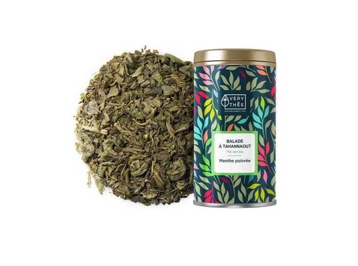 Thé vert bio Balade à Tahannaout, menthe poivrée