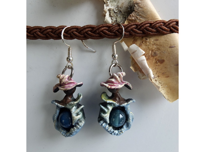 Boucles d'oreilles "Lutin Passion" pierre naturelle Agate