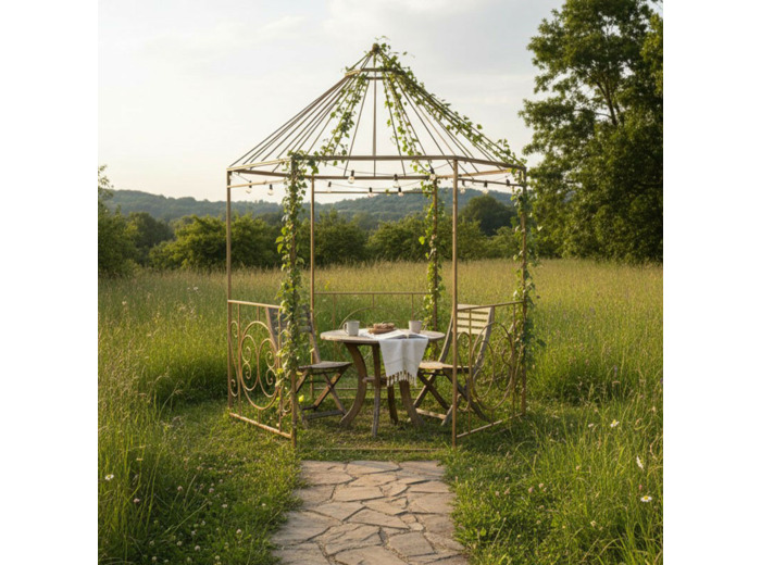 Gloriette octogone fer 295x183x183cm