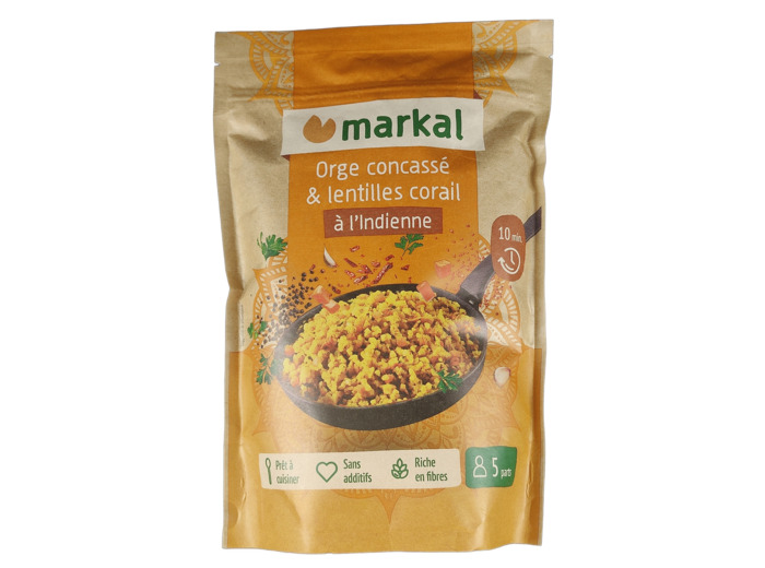 Orge Concassé et Lentilles Corail à l'Indienne 350g Bio