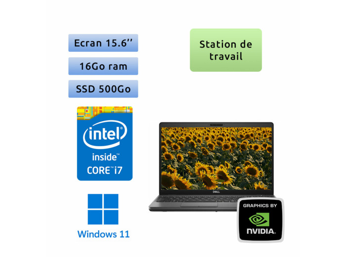 Dell Precision 3541 - Windows 11 - i7 16Go 500Go SSD - 15.6 - Webcam - P620 - Station de Travail Mobile PC Ordinateur