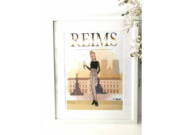 Reims - affiche, carte