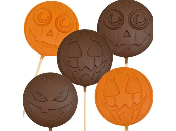 Sucette Emotichoc Halloween Chocolats Lait et Blanc