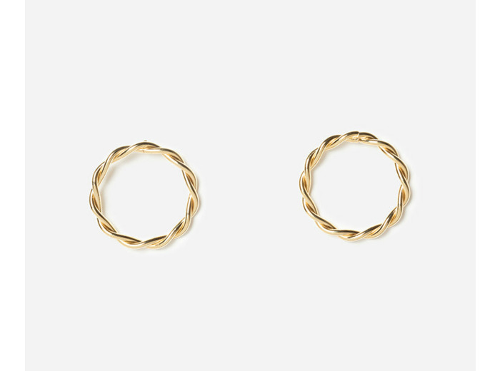 Boucles d'oreilles dorées tressées Diane