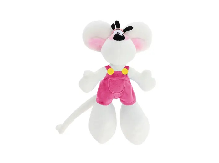 Peluche Diddl en salopette rose