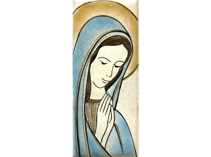 Vierge orante blanc 12X5cm - EMAUX DU LIBAN