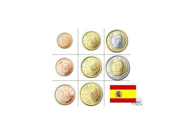 ESPAGNE SERIE 8 Monnaies Euro Annees melangees