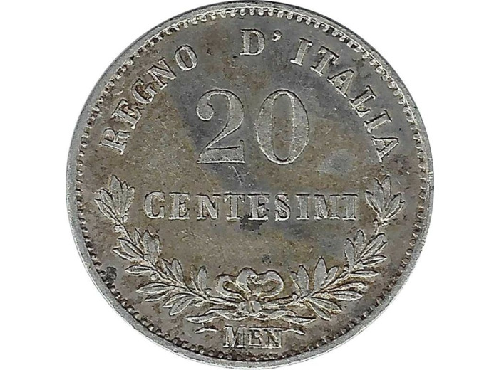 ITALIE 20 CENTESIMI 1863 MBN TTB