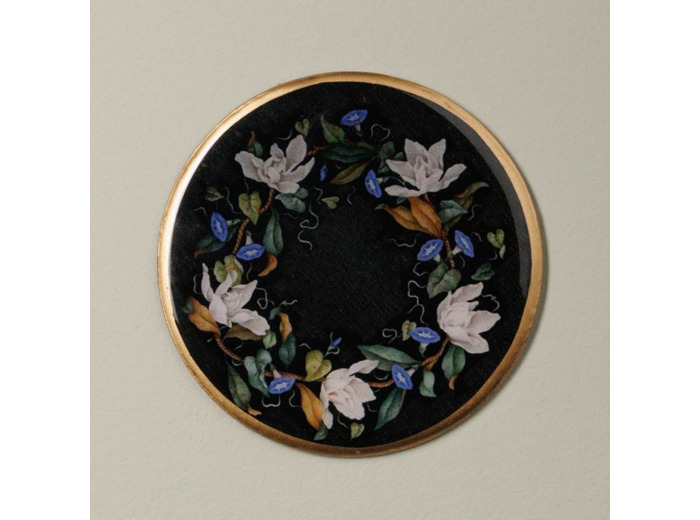 Sous-verre fleuri fer noir 10x10cm